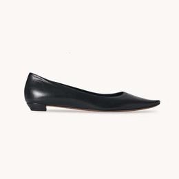 The Row The Row Original Pure * New Genuine Leather Pointed Shallow Mouth Low Heel Small Leather Shoes Fashionable Commuting Simple Single Shoes for Women