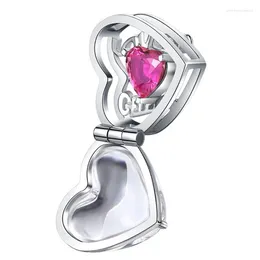 Stud Earrings Fashion Vintage Exquisite Zircon Pink Love Heart For Women Elegant Sweet Earring Trend Jewellery Party Gift