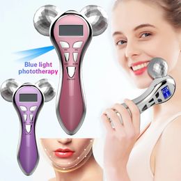 Microcurrent Face Massager Vibration Massage Roller V Lift Slimmer Double Chin Lifting Skin Care Tool Beauty Machine 231222