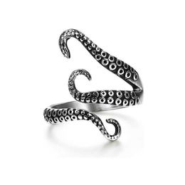 Octopus tentacle ring punk trend men's and women's nightclubs Octopus ring hip-hop personality jewelry