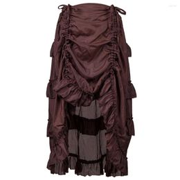 Skirts Mediaeval Victorian Punk Vintage Womens Sexy Long Maxi Steampunk Midi Gothic Skirt Lace High Waist Pleated Plus Size