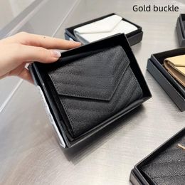 10A designer wallet caviar cc wallet purse Ladies Leather Wallets coin purse Mini Skinny Black Card Top Zip Coin Pouch with ID Holder Women Short Wallet HDMBAGS2023