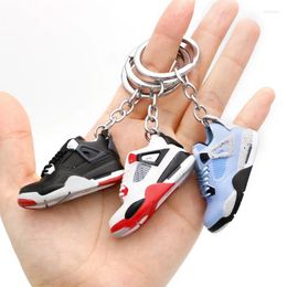 Keychains Creative Mini Red Blue Keychain 3D Three-dimensional Sneaker Pendant Men's Car Key Model Ins Trendy Ornaments Keyring