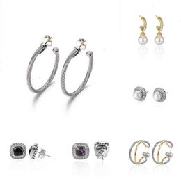 gold and pearl Earrings Ear Ring Designer Jewellery Womens ed Thread Earring Women White Gold Silver Fashion Versatile Plated N3117