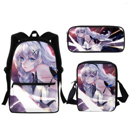 School Bags 3pcs/set Girls Backpack Bag Honkai Impact 3rd Printed Kids High Quality Travel Satchel Gift Mochila Infantil