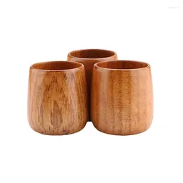 Coffee Pots 3pcs Hand-made Natural Wooden Cup High And Low Temperature Resistance For Friends Family Classmates