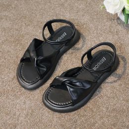 Sandals 2024 Summer Women Shoes Fashion Cross Design Versatile Thick Sole Increase Roman For Sandalias De Mujer