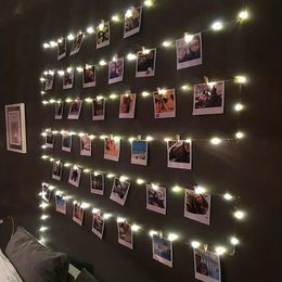 1set,20 LED Photo String Light, USB Battery-powered Fairy Light, Clip Light String, Hanging Pictures, Bedroom Wall Decor, Wedding Birthday Party Christmas Decoration.