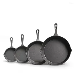 Pans SHANGPEIXUAN Cast Iron Pre-Seasoned Skillet Signature Teardrop Handle Oven Stove Grill Quality Pan Cookware 14cm/16cm/20cm