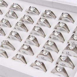 Whole 36Pcs mix lot Size Unisex Plated Stainless Steel ring fashion Jewellery Band rings Set auger Rings weding ring Gift S291x