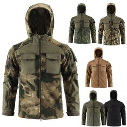 Outdoor Hoody Polar Fleece Jacket Hunting Shooting Airsoft Gear Clothing Tactical Camo Coat Combat Clothing Camouflage NO05-238