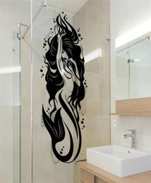 Bathroom Bath Wall Decal Sexy Naked Mermaid Girl Bathroom Decor Wall Stickers Waterproof Glass Door Wall Decoration Z461 2012014066881