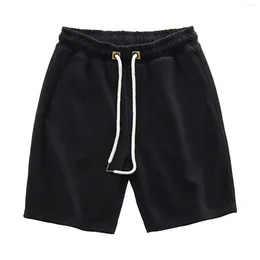 Men's Shorts Summer Men Fashion Sports Casual Pants Elastic Waist Straight Leg Loose Beach Mens Scrub With Pockets