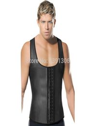 Faja Hombre Latex Waist Trainer For Men Black Plus Size Body Girdles Men Steel Boned Mens Waist Shaper Corset Under Wear Vest8696092