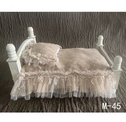 born Pography Props Lace Retro Baby Mattress Posing Pillow Bedding for Crib Accessories Studio Shoot Po 231222