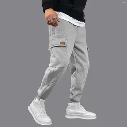 Men's Pants Mens Casual Cargo Pockets Haren Harajuku Elastic Waist Baggy Trousers Streetwear Men Clothing Joggers Sweatpants