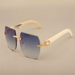 Direct new natural white-angle sunglasses 8100906 personalized custom sunglasses can be engraved lenses size 56-18-140mm sungl286N