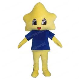 Newest yellow star Mascot Costume Top quality Carnival Unisex Outfit Christmas Birthday Outdoor Festival Dress Up Promotional Props Holiday Party Dress