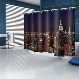 night view bathroom shower curtain 3d printing shower curtain polyester 3D Printing Modern Fashion Home Decor