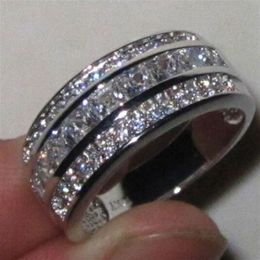 Victoria Wieck Fashion Jewellery 10kt white gold filled Sapphire Simulated Diamond Wedding princess circle Band Ring for Women gift 256T