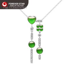 Forever Star 100% Natural Jade White Gold Diamond Imperial Green Icy Jadeite Jewelry Sets