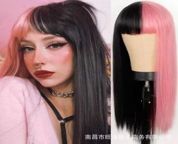 68cm Synthetic Cosplay Wig With Bangs Simulation Human Hair Wigs Hairpieces for Black and White Women Perruques 0111687570