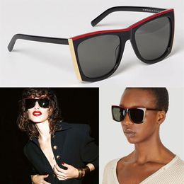 red top line Designer Cat Eye Sunglasses for women Summer Beach Party gold tone metal edges Sun Glasses 539 Men cetate frames and 309K