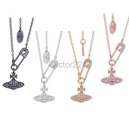 fashion designer Jewellery High version Empress Dowager Vivienne Banquet Full Diamond Chain Pin Honeycomb Necklace Bracelet wedding gift T56V
