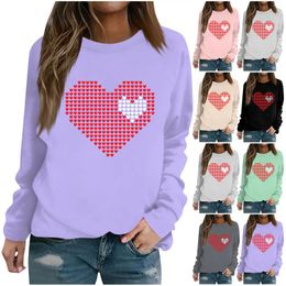 Men's Hoodies Long Sleeve Shirts For Women Lightweight Crewneck Loose Valentine's Day Print Pullover Top Slim-Type Design Ropa De Mujer