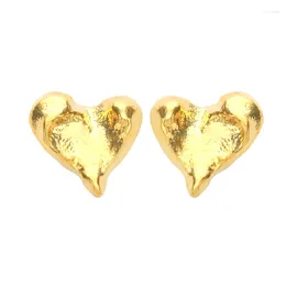 Stud Earrings Korean For Women 2023 Trending Luxury 18k Gold Plated Heart-shaped Jewellery