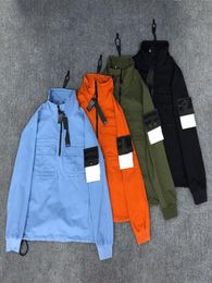 Mens outwear coats windbreaker jackets long sleeve loose casual jacket men hoodies sweatshirts hooded zipper half designer b305p6409023