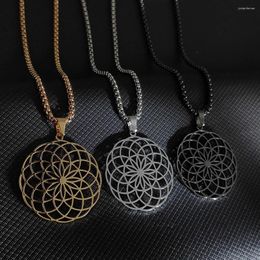 Pendant Necklaces 316L Stainless Steel Necklace Circle Irregular Sun Hollow Out Round For Women Jewelry Gifts