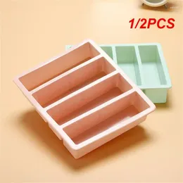 Baking Moulds 1/2PCS Tray Handiwork Popsicle Mold Plate Washable Non-sticky Long Strip 4 Grids Whiskey Cocktail Maker