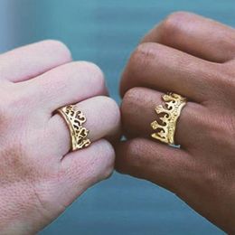 Crown Rings for Women Gold Color Couple Ring Men Zinc Alloy Metal European Vintage Man Trendy Fashion Wild Jewellery289c