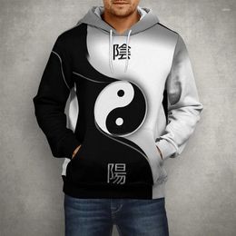 Men's Hoodies Yin Yang Eight Trigrams Gossip Men Women Fashion Streetwear 3D Print Hooded Sweatshirts Casual Cool Pullover Coat