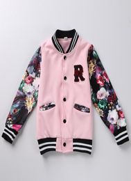 Baby Baseball jacket Children Girls Clothing Tracksuit Kids girl winter Clothes Fashion spring flower jacket Sport coat 2 color3118801