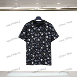 xinxinbuy 2024 Men designer Tee t shirt dots Wave point Letter printing short sleeve cotton women Black white Grey S-2XL