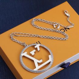 Luxury Jewellery letter pendants necklaces for women mens s925 Designer Jewellery sweater chain Top 18k gold silver rhinestone letter Pendant Chokers with Original box