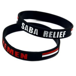 1PC Yemen Saba Relief Silicone Rubber Arm Band Fashion Decoration Flag Logo Adult Size 2 Colors269H