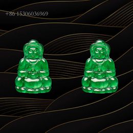 Avalokitesvara Jade Jewellery The Most Beautiful Green Natural Jadeite Buddha Gold Pendant