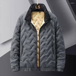 Men's Jackets 2023 Mens Spring Jacket Autumn Thermal Lightweight Lined Fleece Male Coat Turn Down Collar Big Size Outerwear 8XL 5XL