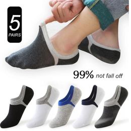 Men's Socks 5 Pairs Patchwork Colour Boat Men Cotton High Quality Soft Breathable Sports Summer Low Cut Male Sox