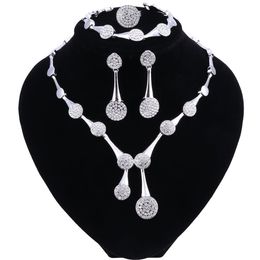 African Beads Jewellery Set Crystal Wedding Necklace Earrings Ring Set Womens Clothing Accessories Bridal Jewelry Sets 2018263T