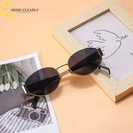 Sunglasses Retro Oval Metal Frame Male Driving Woman Vintage Fashion Sunshade