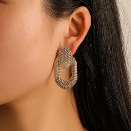 Stud Earrings Fashion Big Vintage For Women Gold Colour Geometric Statement Large Metal Jewellery