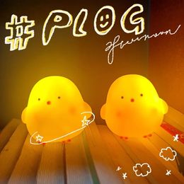 1pc Cute Cartoon Chick Night Light - Perfect for Kids' Bedroom Decoration & Eye Protection!