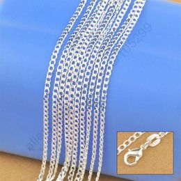 women necklace 925 Sterling Silver Necklace Genuine Chain Solid Jewellery 16-30 inches Fashion Curbwith Lobster Clasps 2293