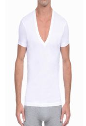 Men039s Deep V Neck T Shirt Short Sleeve Solid Casual Undershirt Mens Cotton Summer Basic Tshirt3134377