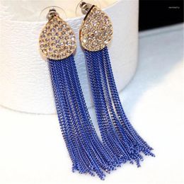 Dangle Earrings NAWEILY Luxury Crystal Tassel Long Fashion Bijoux Gold Metal Earring 4 Colours Gifts For Women Jewellery NWLE451