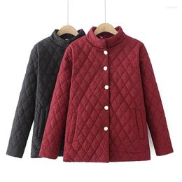 Women's Trench Coats 2023 Winter Cotton Padded Jacket Korean Warm Top Middle-Aged Elderly Stand Neck Oversized Thickened Quilted Coat Z4196